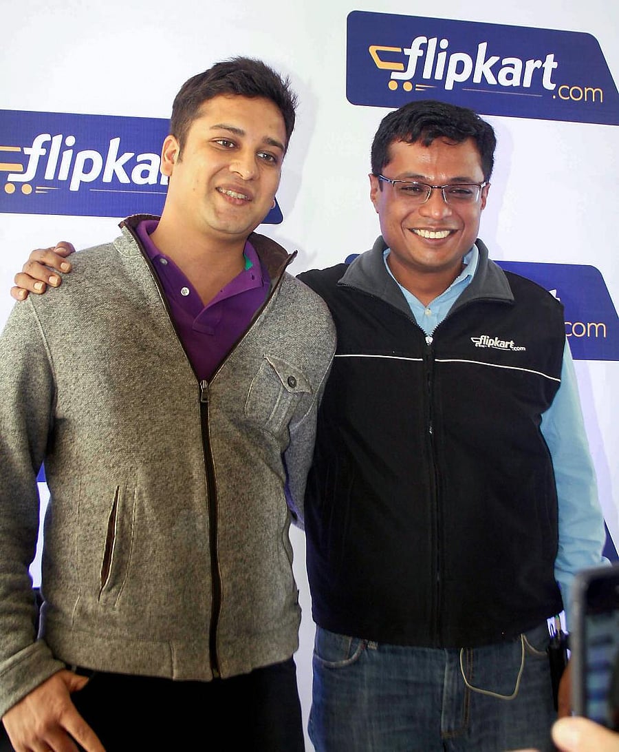 Sachin Bansal (right) and Binny Bansal. PTI