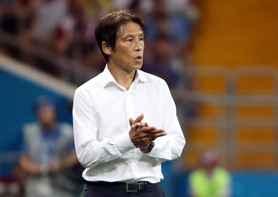 Japan coach Akira Nishino during the match. REUTERS