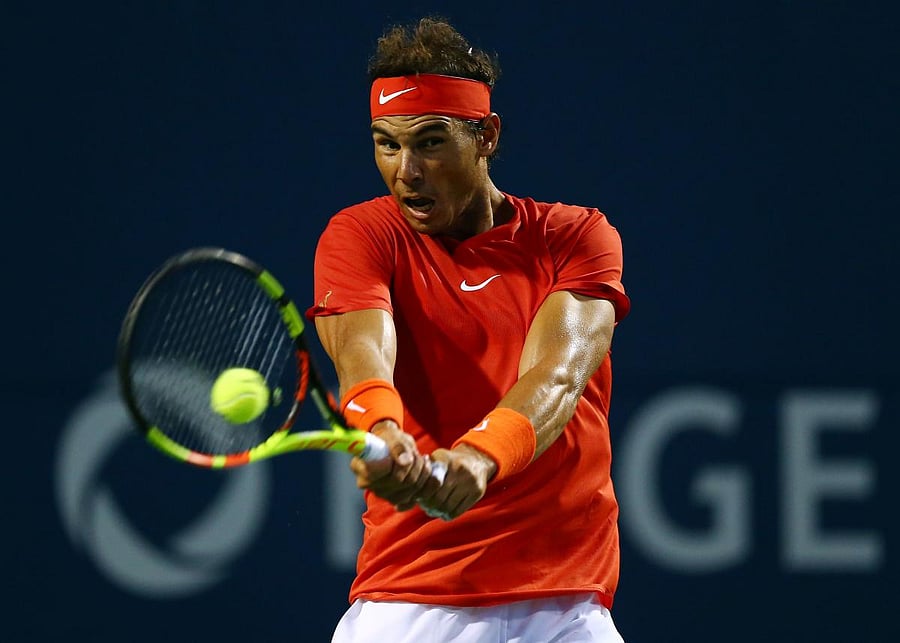 Rafael Nadal of Spain returns to Benoit Paire of France in the Rogers Cup on Wednesday. AFP