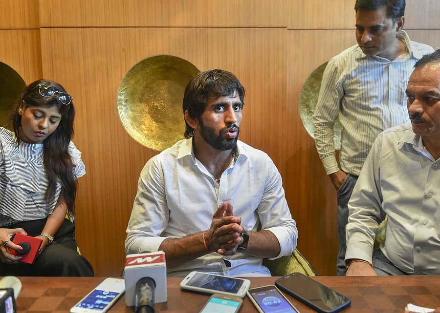  Star wrestler Bajrang Punia. File photo