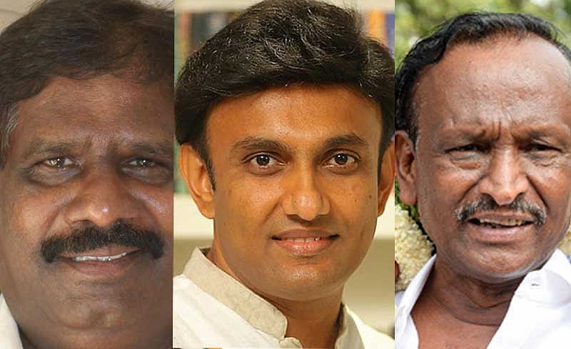 H Nagesh, K Sudhakar and M T B Nagaraj. DH File Photos.