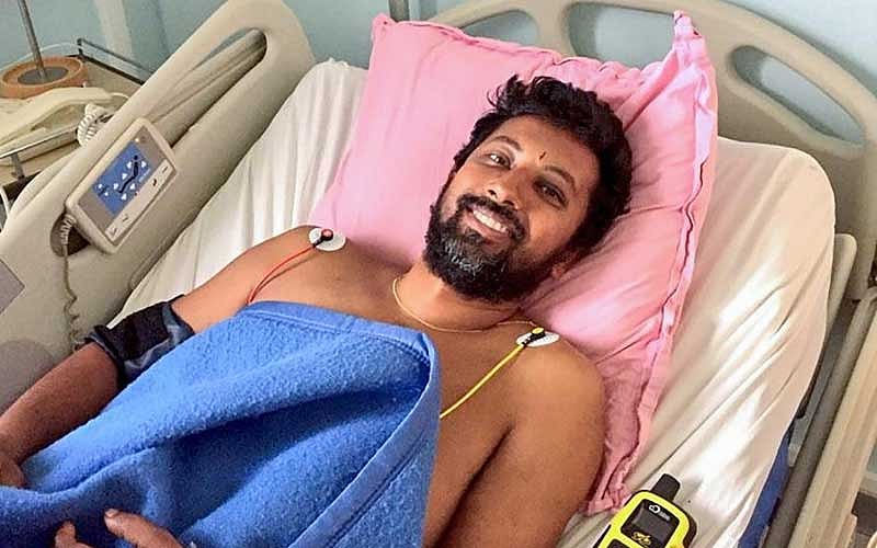 39-year-old naval officer Abhilash Tomy, who was rescued from international waters earlier this week after his yacht was damaged, undergoes treatment in a remote Indian Ocean island, Ile Amsterdam. (Navy Handout Photo via PTI)