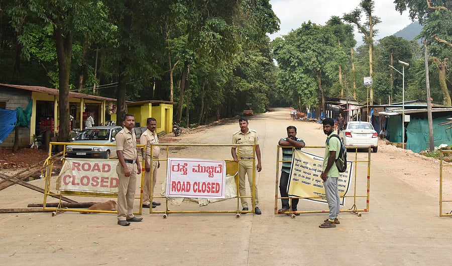 Shiradi ghat was closed for repair works after landslides in the stretch due to heavy rain in August. (DH Photo/Janardhan B K)