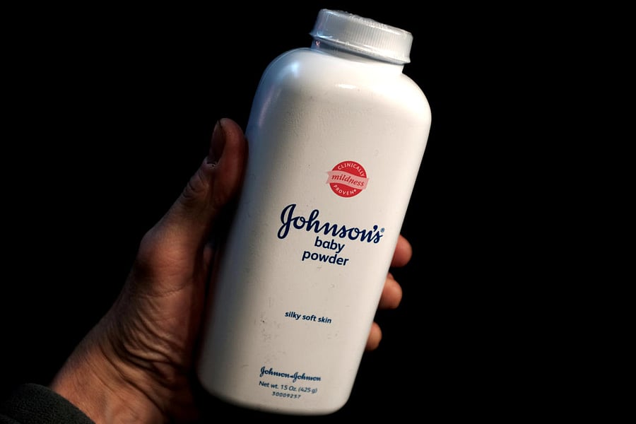 A bottle of Johnson & Johnson baby powder. Reuters