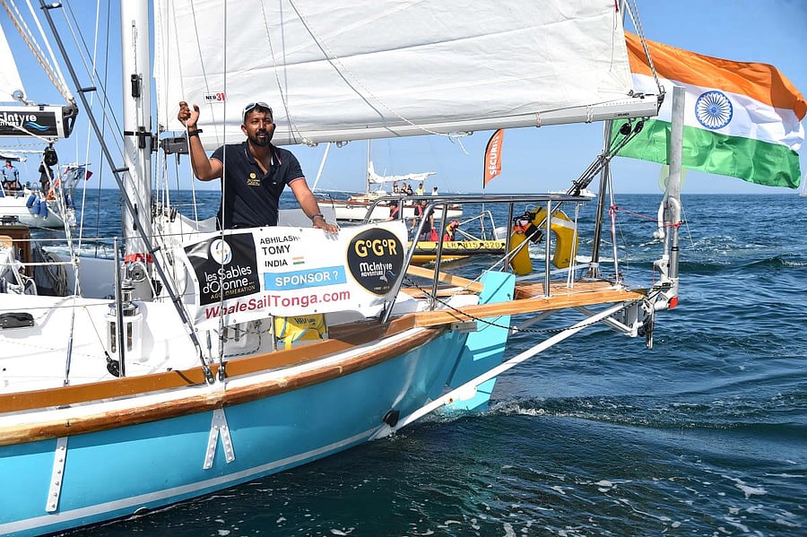 An Indian Navy aircraft has located the vessel of Indian Naval officer Abhilash Tomy, who was badly injured while participating in the Golden Globe Race, "rolling excessively" in the South Indian Ocean, a Defence spokesman said on Sunday. AFP photo