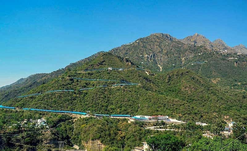 A view of the picturesque Tarakote Marg for Ma Vaishno Devi shrine between Katra and Adhkuwari, in Jammu. (PTI File Photo)