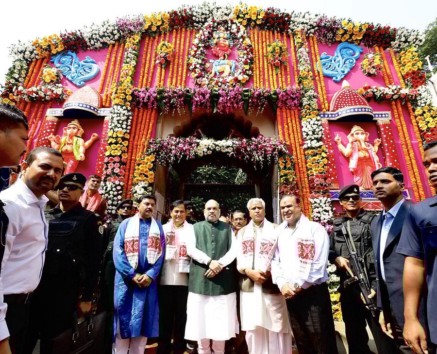 Amit Shah in Kamakhya temple in Guwahati on Wednesday morning