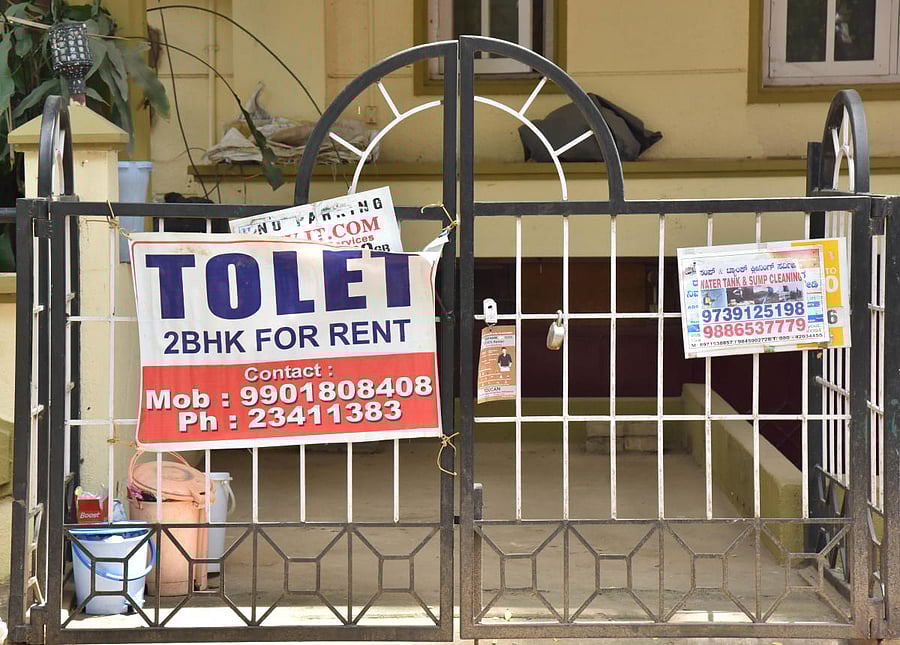 Getting a house for rent in Bengaluru comes with a set of stringent conditions. DH Photo by Janardhan B KPhoto for representation purpose only