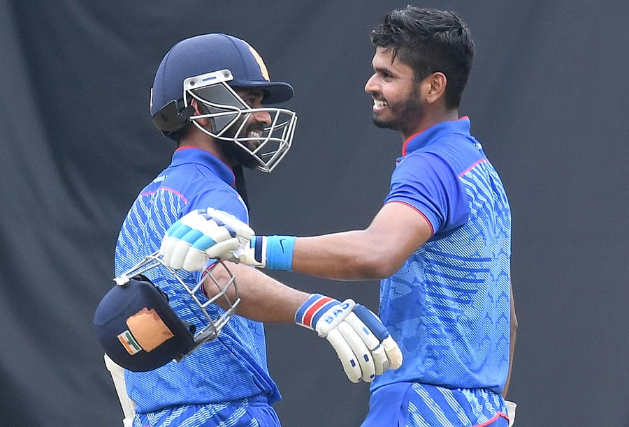 TALE OF TWO SKIPPERS While Ajinkya Rahane's (left) ton resulted in India C's win, Shreyas Iyer's 148 proved inadequate for India B in the Deodhar Trophy final on Saturday. DH File Photo