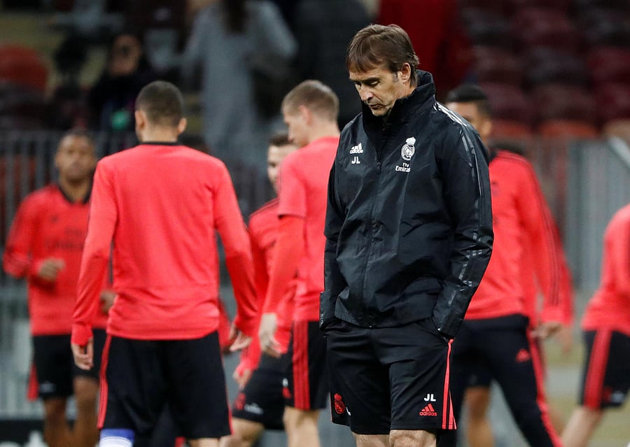 UNCERTAIN FUTURE: Real Madrid coach Julen Lopetegui faces a possible sack if his team stumbles in Sunday's El Classico. REUTERS