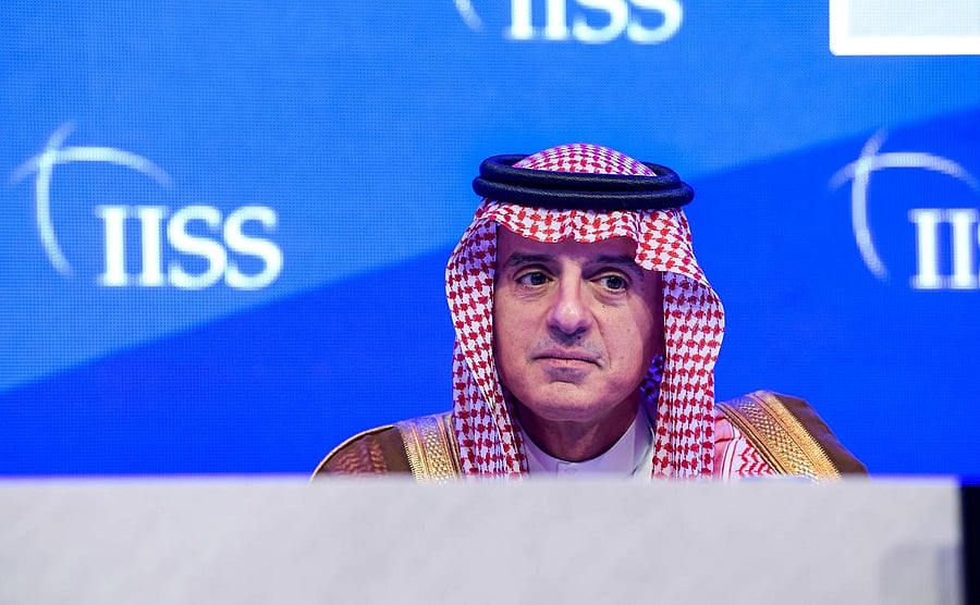 Saudi Arabia's Foreign Minister Adel Al-Jubeir addresses the 14th International Institute for Strategic Studies (IISS) Manama Dialogue in the Bahraini capital Manama. AFP