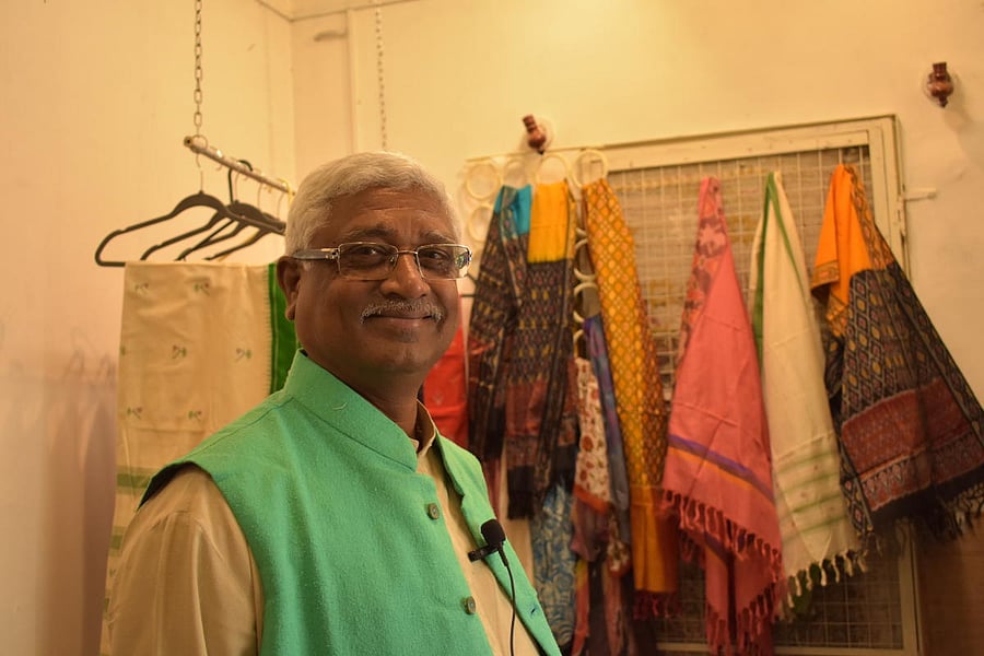 Kusuma Rajaiah follows the Gandhian principle of non-violence in his work.