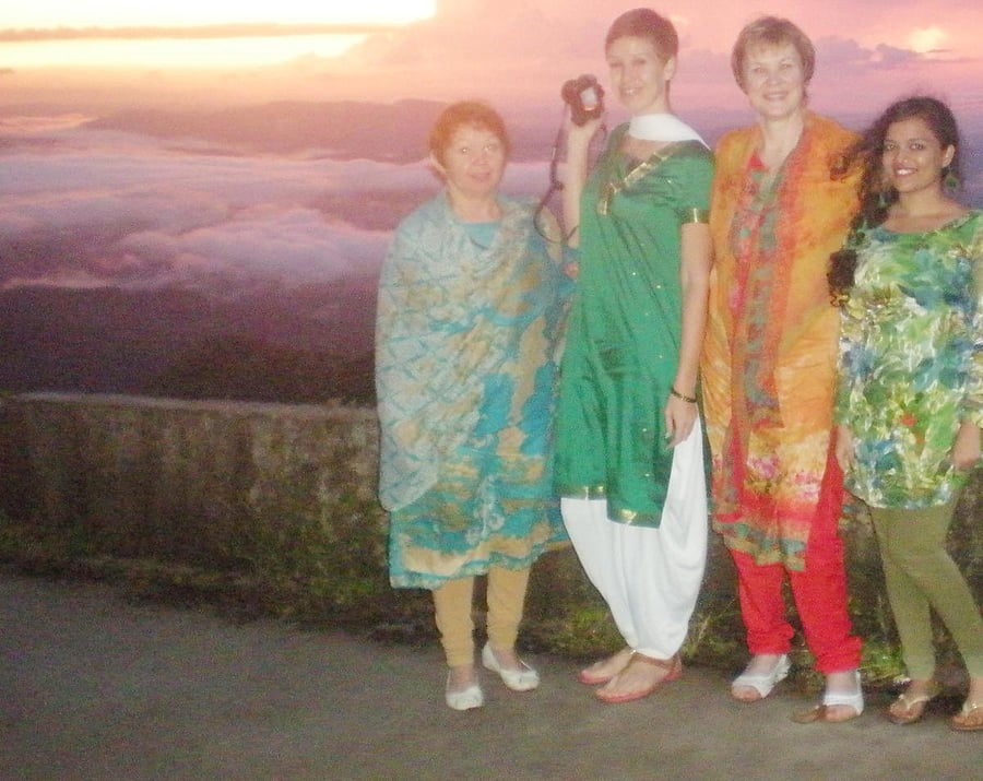 Forein tourists at Bababudangiri.