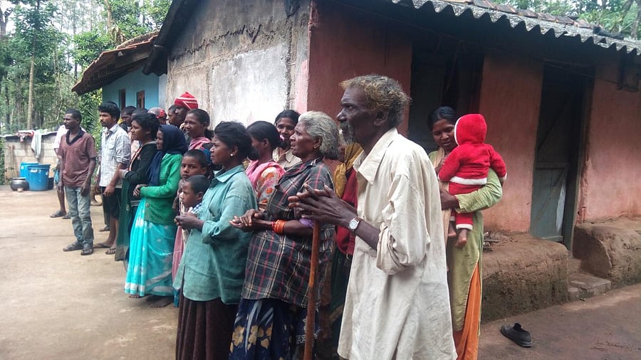 The tribal families at Kibbetta in Somwarpet.