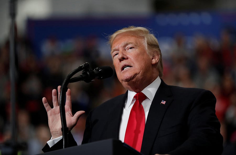 U.S. President Donald Trump speaks during a campaign rally at Southport High School in Indianapolis, Indiana, U.S. November 2, 2018. (Reuters Photo)