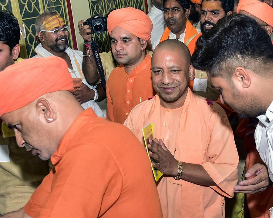 Under pressure from the saint community on the issue of Ram Temple construction through a Parliamentary legislation, Uttar Pradesh chief minister Yogi Adityanath on Tuesday renamed Faizabad district as Ayodhya while announcing an airport after Lord Rama a