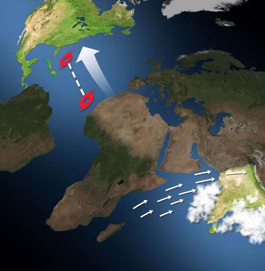 A new study finds that in years where India experiences stronger summer rain storms, Atlantic hurricanes move further westward towards the land. PHOTO/Pacific Northwest National Laboratory