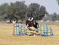 A girl learning horse riding in Banasthali Vidyapith