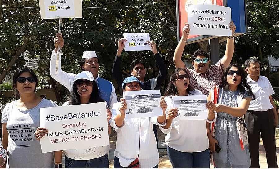 ACTION, REACTION: Repeated protests and the recent human chain demonstration by the residents of Bellandur have prompted the mayor to order expediting some of the pending civic works.