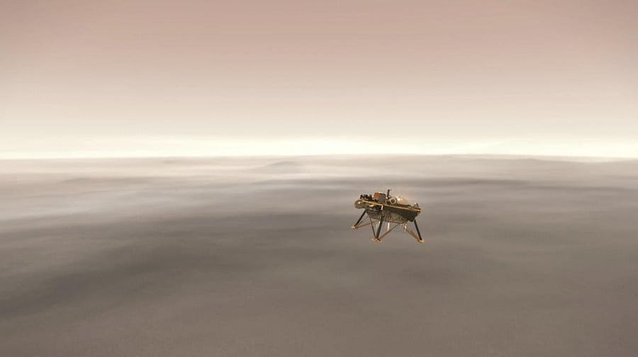 NASA's Interior Exploration using Seismic Investigations, Geodesy and Heat Transport (InSight) (NASA illustration via AFP)