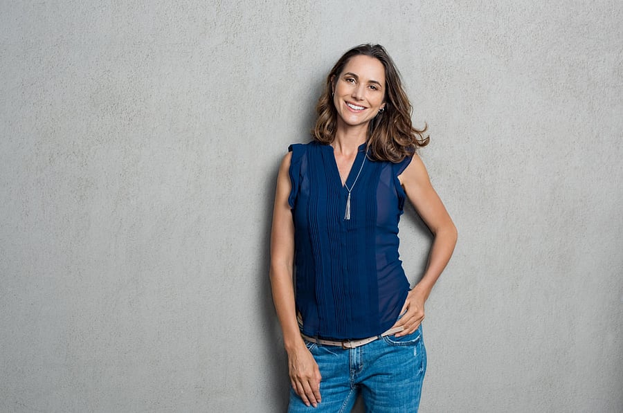 Opt for dark jeans instead of light, faded ones.