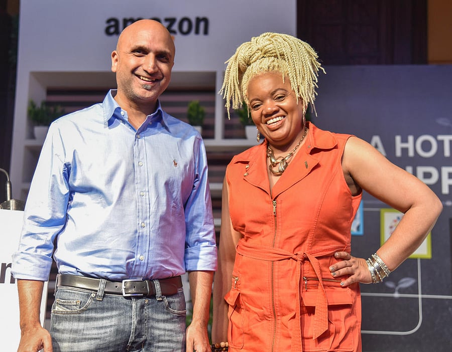 Rajeev Rastogi and Latasha Gillespie, Director, Diversity Programs amazon are seen at Amazon Women in Technology Conference AMAZE WIT at RTZ carton hotel in Bengaluru on Tuesday. Photo by S K Dinesh