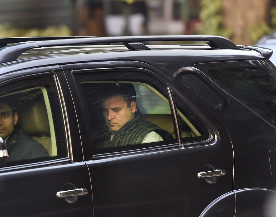 Congress President Rahul Gandhi arrives at his residence in New Delhi, Thursday, Dec 13, 2018. (PTI Photo)