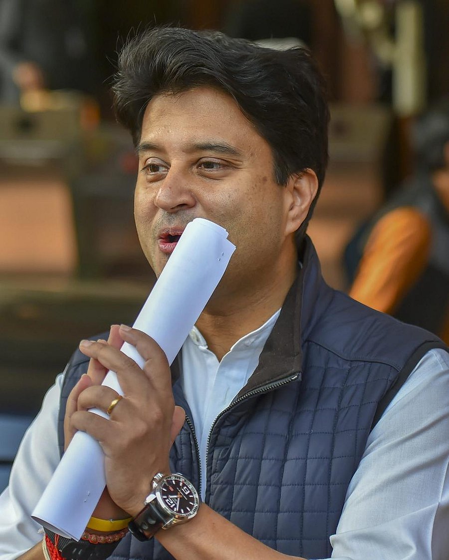 Madhya Pradesh Congress leader Jyotiraditya Scindia at Parliament during its Winter Session in New Delhi, Friday, Dec.14, 2018. (PTI Photo)