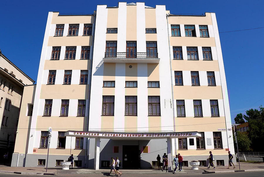 The building that stands above Stalin's Bunker, a complex built in 1942 as an alternative headquarters for the Soviet Union leader Joseph Stalin in Samara. REUTERS 
