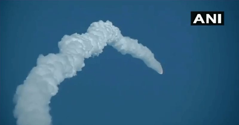 The mission life of the 2,250kg GSAT-7A, built by the Indian Space Research Organisation (ISRO), is eight years. It will provide communication capability to users in Ku-band over the Indian region. (Image: ANI/Screengrab)