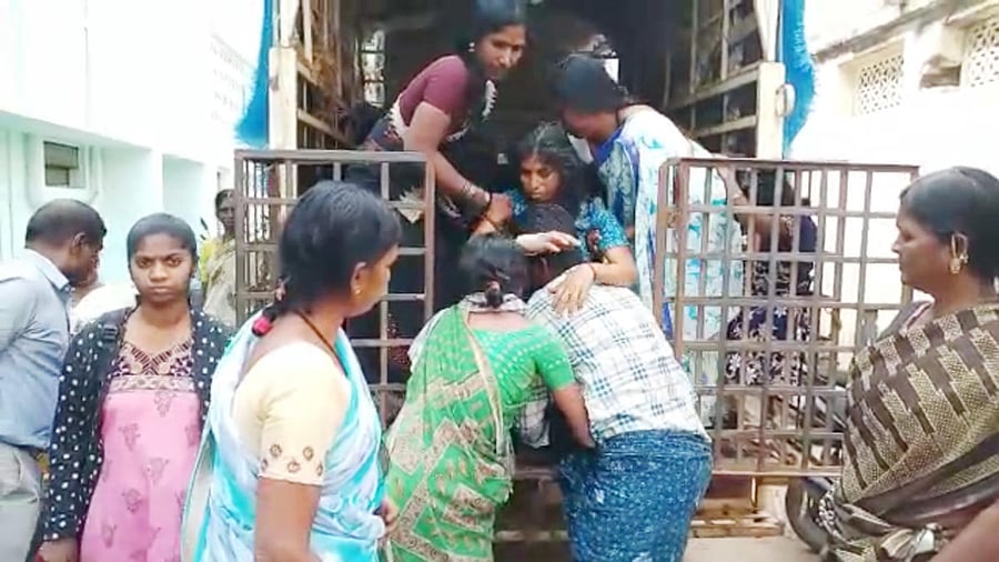 Lakshmamma of Marikanive village of Hiriyur taluk, who was pregnant developed labour pains in the morning.