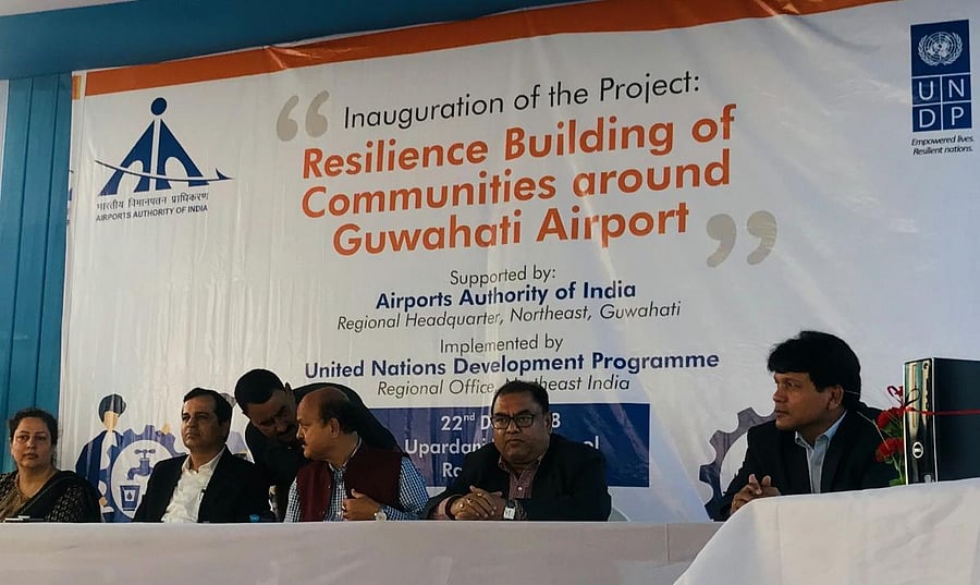 AAI-UNDP project launch near Guwahati airport on Saturday. Photo credit: UNDP, Guwahati. DH photo