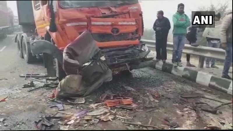 The accident took place on the Jhajjar bypass here in the morning (ANI/Twitter)