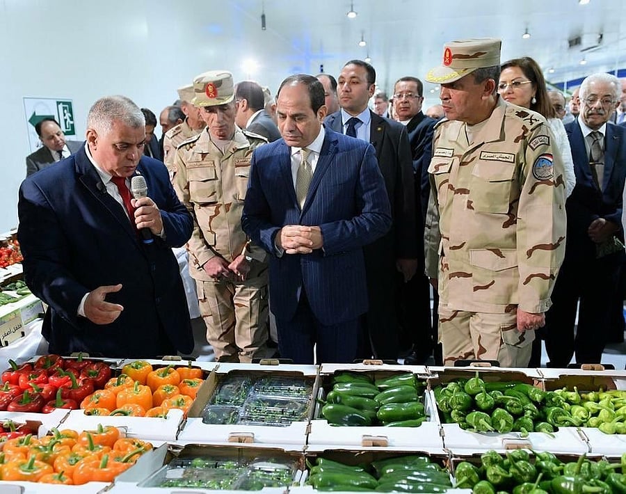 President Abdel-Fattah el-Sissi during National Agricultural Project inauguration on Sunday. (Twitter/@AlsisiOfficial)