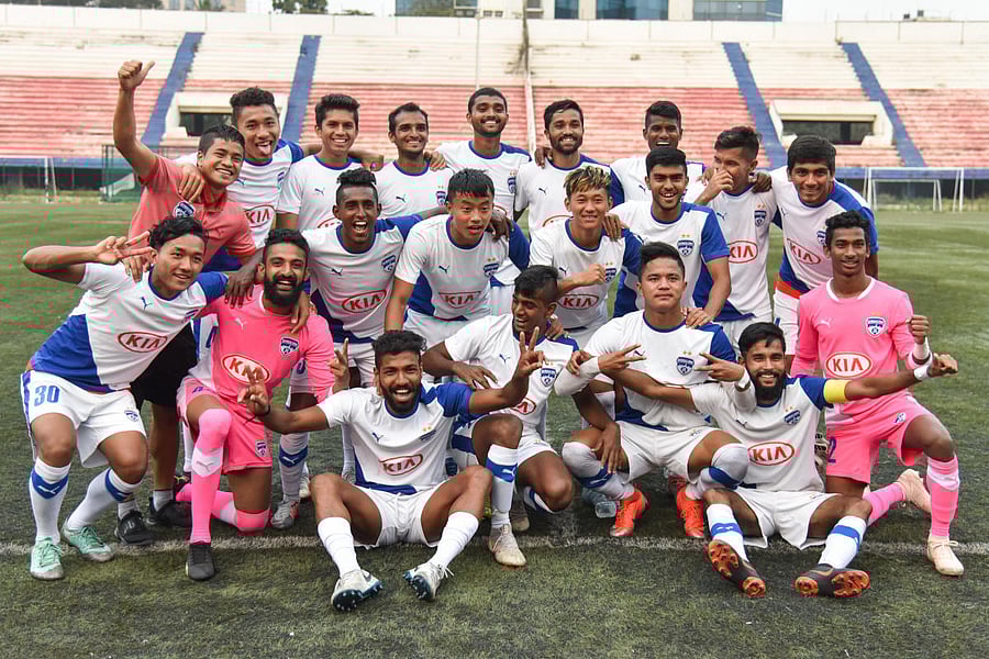 (top row) Dhawan Mtrching, Lalnuntluanga, Ajay Chhetri, Altamash Syed, Parag Srivas, Asheer Akthar, Rakesh Oram, Biswa Darjee, Calvyn Baretto, (Middle row) Lalengzama, Shainkhan (GK), Leon Augustjne, Naorem Roshan, Namgyal Bhutza, Advait Shinde and (Sitti