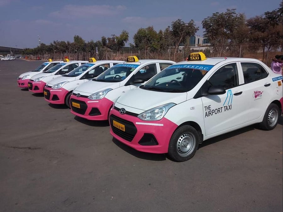 The airport pink taxi service was launched on January 7 at Kempegowda airport. It’s driven by women for women.