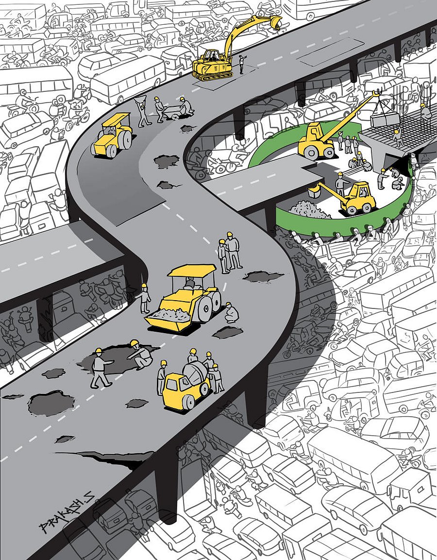 Flyover_elevated corridor_traffic jam