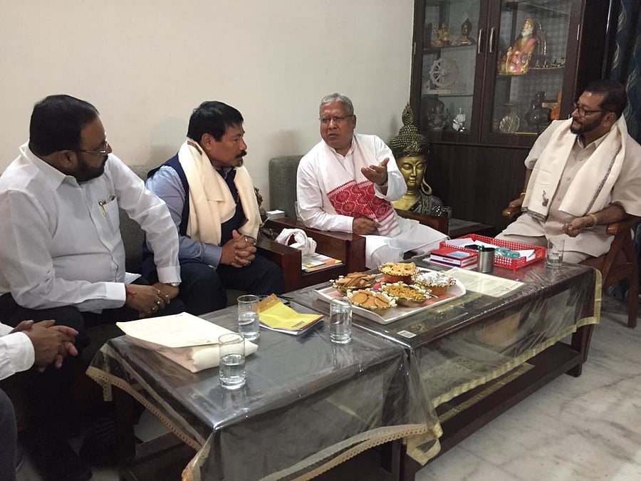 AGP leaders with Joint Parliament Committee on Citizenship Bill in New Delhi recently. DH photo