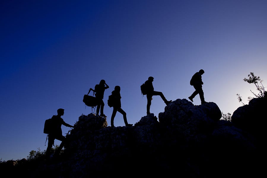 Patients with lung disease get breathless while ascending a mountain.