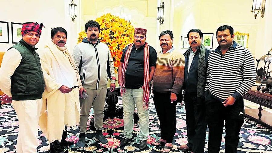 BJP MLAs at ITC Grand Bharat hotel near Gurugram on Thurday. DH PHOTO