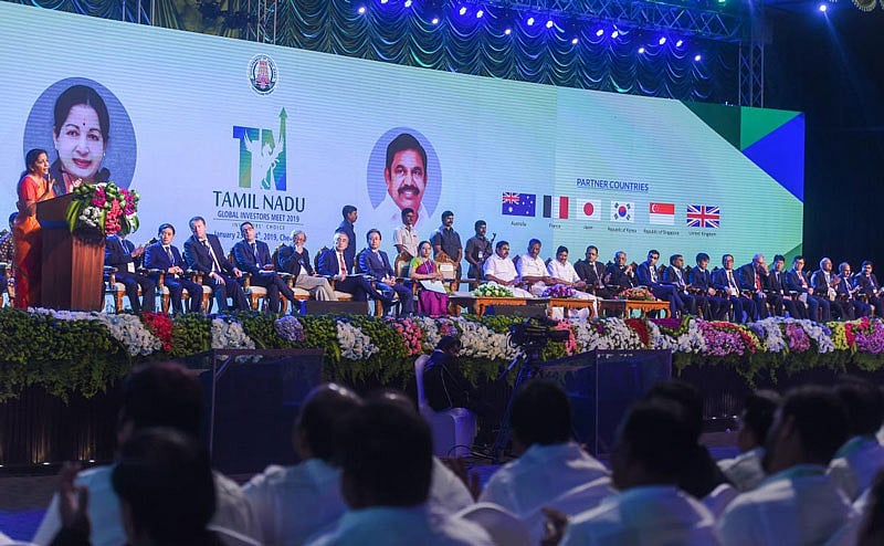 The second edition of GIM, an initiative started by the late Chief Minister J Jayalalithaa in 2015, also saw the Tamil Nadu Government’s Aerospace and Defence Policy being unveiled by Defence Minister Nirmala Sitharaman. (PTI Photo)