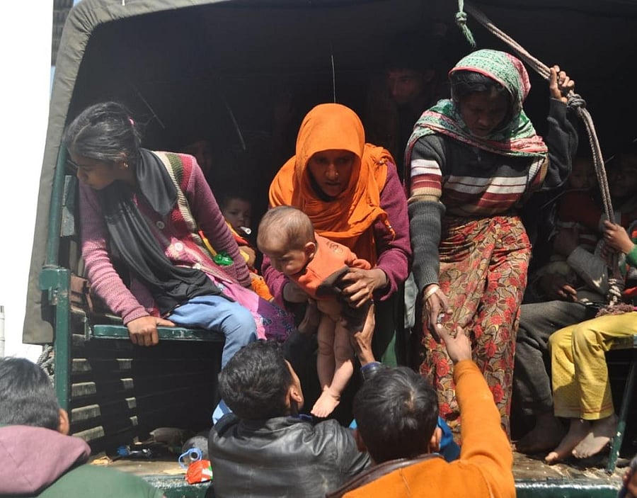 Rohingiyas after their detention in Agartala on Tuesday. photo by Pranab Shil in Agartala
