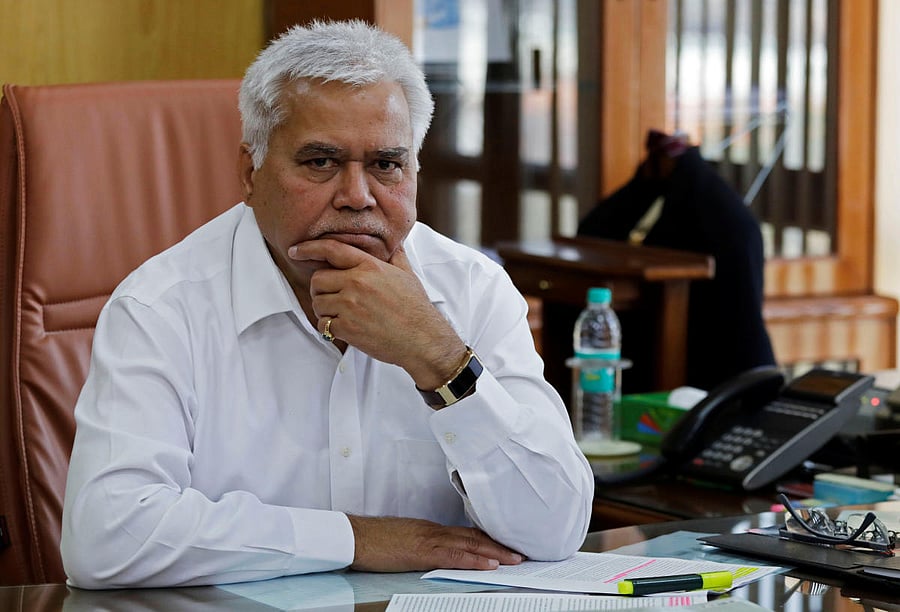 R. S. Sharma, head of Telecom Regulatory Authority of India (TRAI), poses for a photograph at his office in New Delhi, India, March 16, 2018. Picture taken March 16, 2018. REUTERS/Saumya Khandelwal