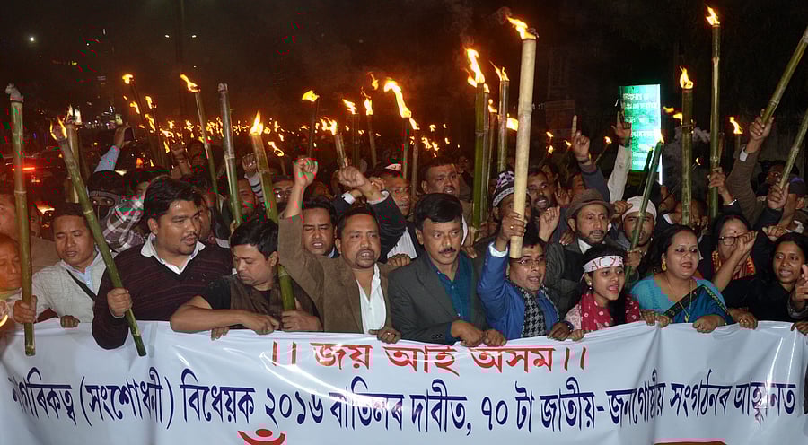 The bill seeks to fulfil the long-pending demand for ST status to six OBC communities — the Ahom, Moran, Mottock, Chutia, Koch Rajbonghsi and the tea garden tribes. They have been demanding ST status for years, saying they lag behind in social and economic strata. (Photo: Manash Das, Guwahati)