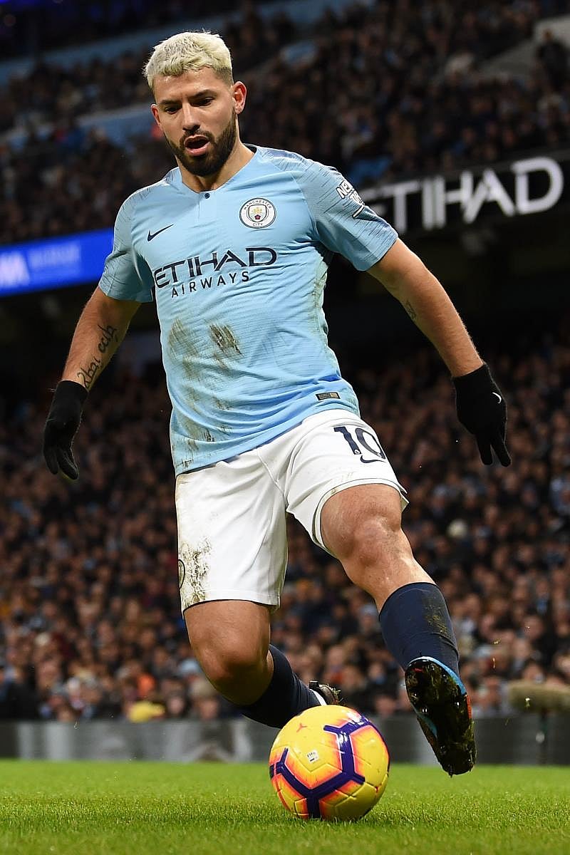 Manchester City's Sergio Aguero delivered a typically standout performance against Arsenal to underline his importance in a star-studded side. AFP 