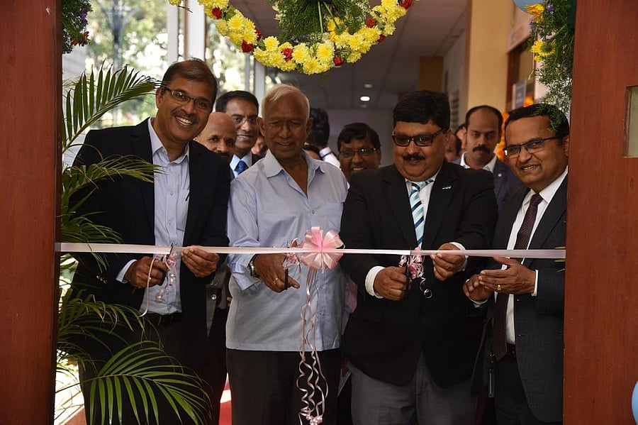 Dignitaries at the inauguration of Toyota's Centre of Excellence at Dayanand Sagar College of Automobile Engineering on Monday. DH Photo