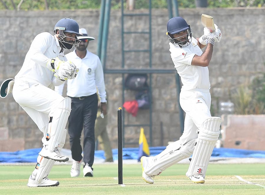 K V Siddharth performed brilliantly with the bat for Karnataka in the Ranji season. DH Photo/ Srikanta Sharma R
