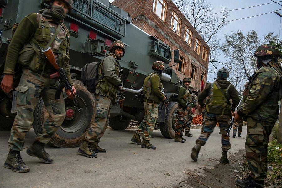 Four militants, including a Ph. D scholar, are believed to have been killed in an ongoing encounter with security forces in Kellam area of south Kashmir’s Kulgam district on Sunday. PTI file photo