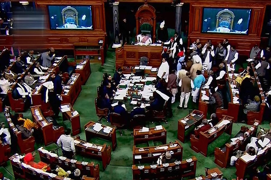 The proceedings of Lok Sabha on Tuesday were adjourned for nearly 20 minutes during Question Hour amid slogan shouting by Congress members over the Rafale issue. PTI file photo