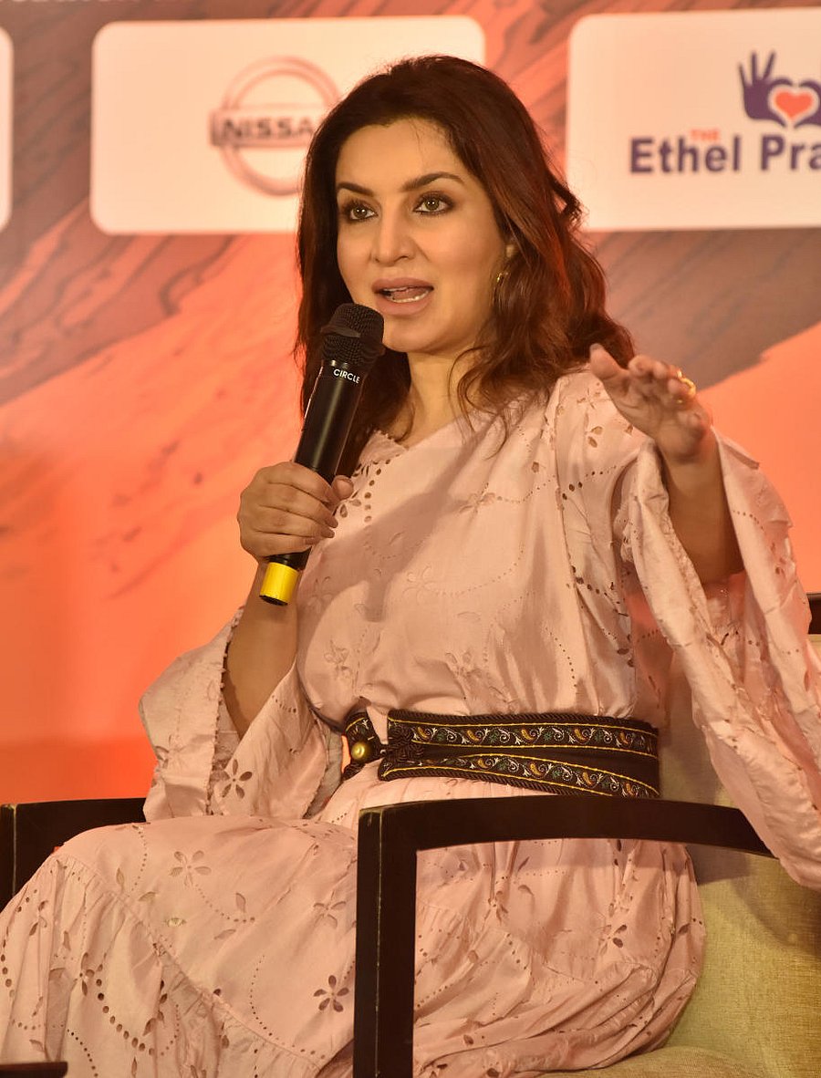 Bollywood actor Tisca Chopra speaks at the Knowledge Factory in Bengaluru on Saturday. DH PHOTO/JANARDHAN B K
